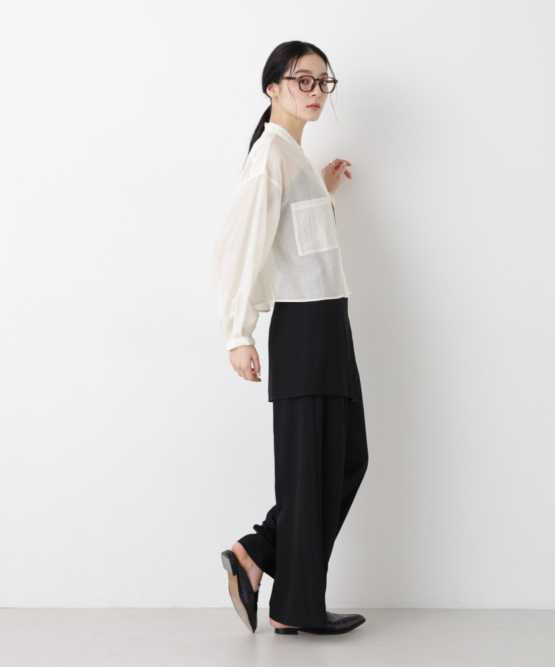 nano･universe「タックスリーブポケットシアーショートシャツ」|シャツ・ブラウス|