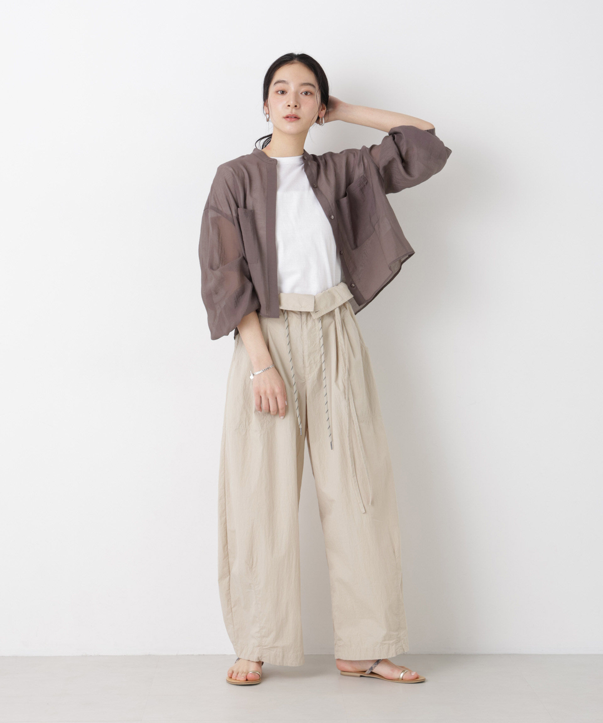 nano･universe「タックスリーブポケットシアーショートシャツ」|シャツ・ブラウス|