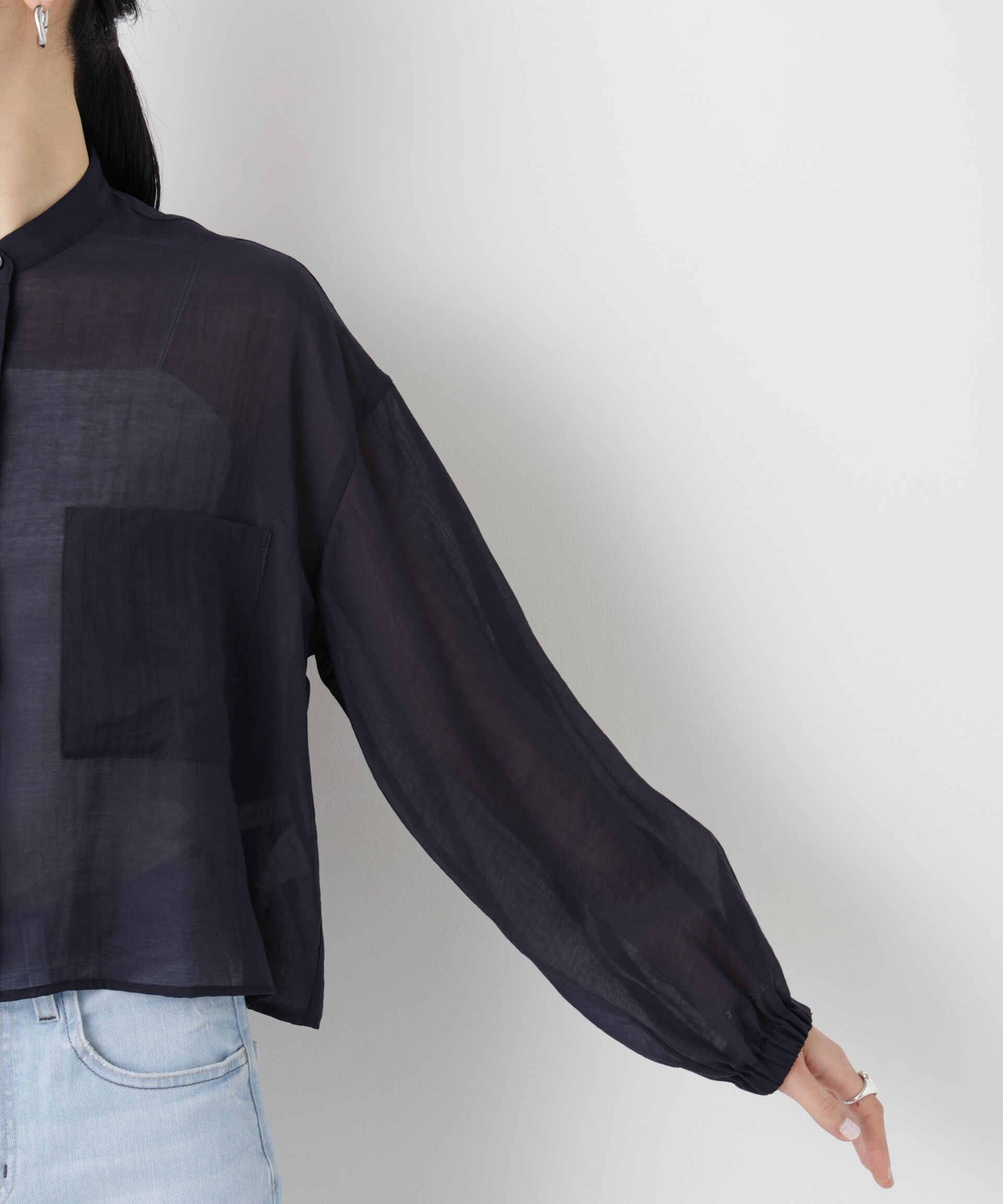 nano･universe「タックスリーブポケットシアーショートシャツ」|シャツ・ブラウス|