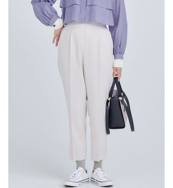 組曲「【美シルエット・ストレッチ・シワになりにくい】オシャクロス テーパードパンツ」|その他|アイボリー系