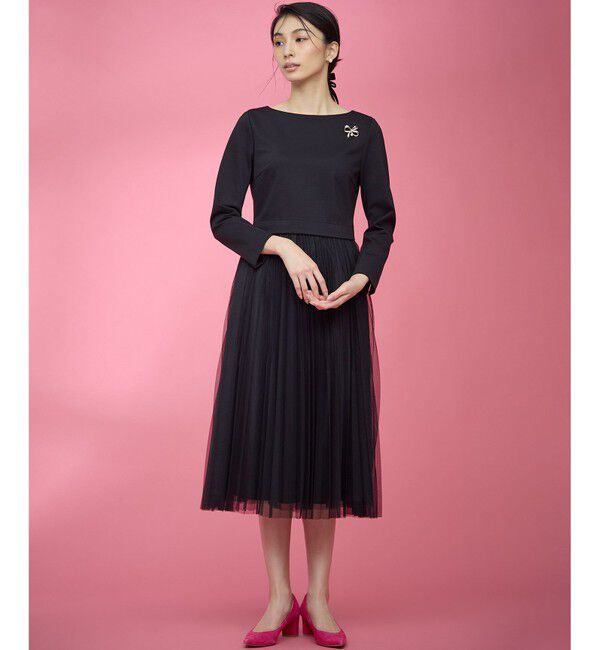 組曲「【WEB限定・KUMIKYOKU NAVY】ジャージーコンビ ギャザーチュール ワンピース」|ワンピース|