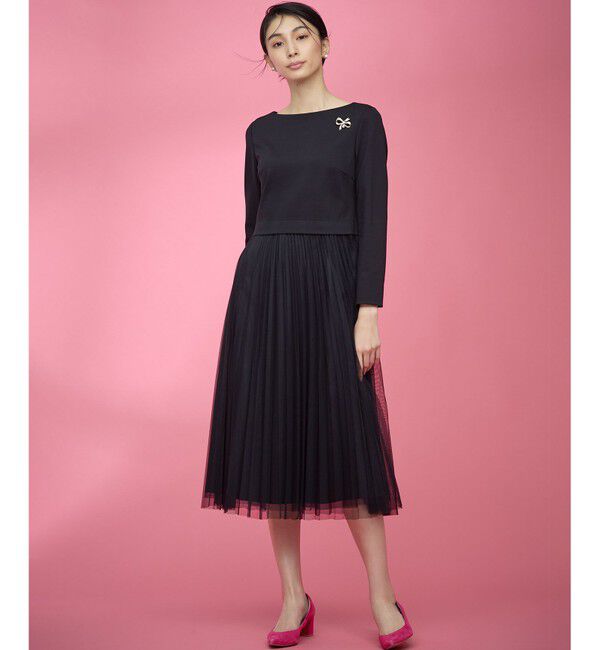 組曲「【WEB限定・KUMIKYOKU NAVY】ジャージーコンビ ギャザーチュール ワンピース」|ワンピース|