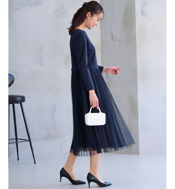 組曲「【WEB限定・KUMIKYOKU NAVY】ジャージーコンビ ギャザーチュール ワンピース」|ワンピース|