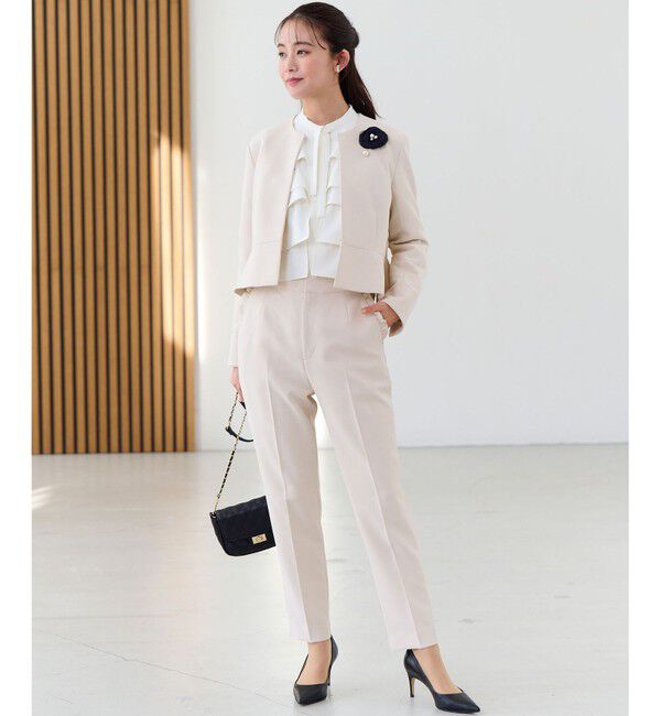 組曲「【WEB限定・KUMIKYOKU NAVY】コンフォータブルドレープ ノーカラージャケット」|ノーカラージャケット|