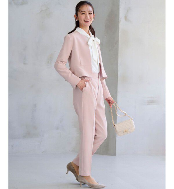 組曲「【WEB限定・KUMIKYOKU NAVY】コンフォータブルドレープ ノーカラージャケット」|ノーカラージャケット|