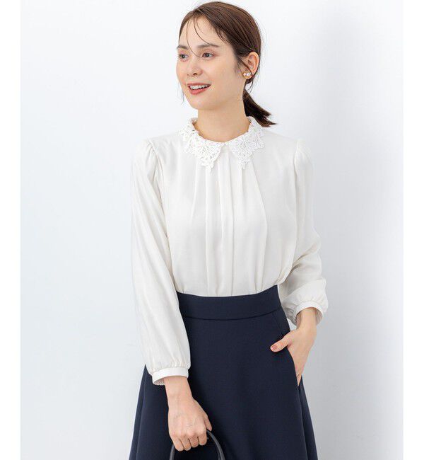 組曲「【WEB限定・2WAY】ジョーゼットシフォンレース襟 ブラウス」|シャツ・ブラウス|