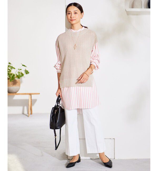 自由区「【接触冷感・UVカット・吸水速乾・洗える】シェルタリングオックスストレート パンツ」|その他|