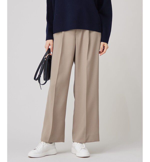 自由区「【洗える】ツイステッドダブルクロスワイドストレート パンツ」|その他|モカ