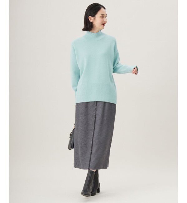 自由区「【WEB限定カラーあり・洗える】ウールカシミヤブレンドハイネック ニット」|ニット・セーター|