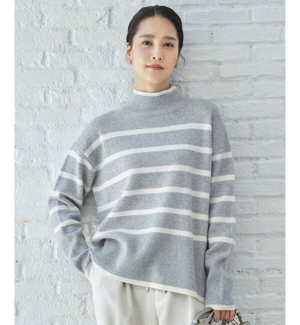 自由区「【WEB限定カラーあり・洗える】ウールカシミヤブレンドハイネック ニット」|ニット・セーター|[WEB限定]ｸﾞﾚ