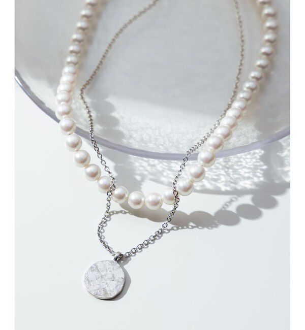 23区「2WAY パール コイン ネックレス」|ネックレス|シルバー系