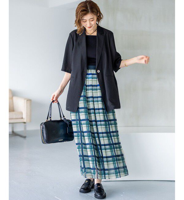 23区「【Oggi6月号掲載/速乾性/接触冷感】シアータンブラー ハーフスリーブ ジャケット」|テーラードジャケット|