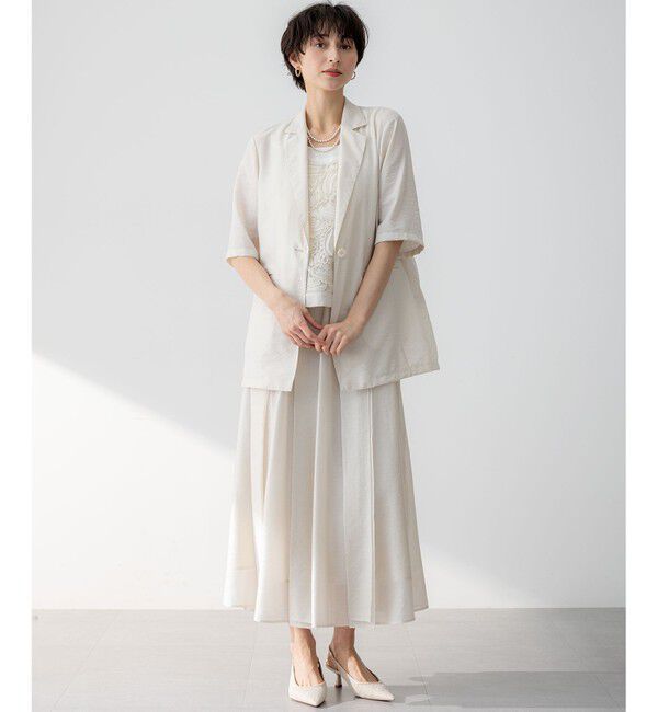 23区「【Oggi6月号掲載/速乾性/接触冷感】シアータンブラー ハーフスリーブ ジャケット」|テーラードジャケット|