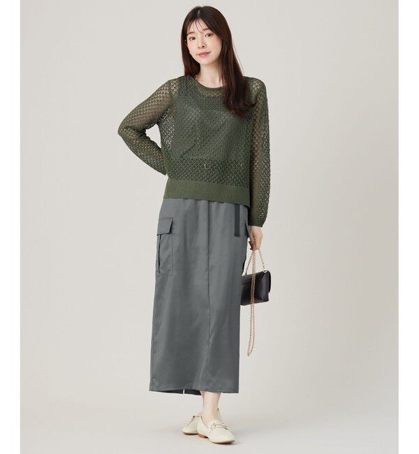 any SiS「【WEB・一部店舗限定】サテンカーゴ スカート」|スカート|