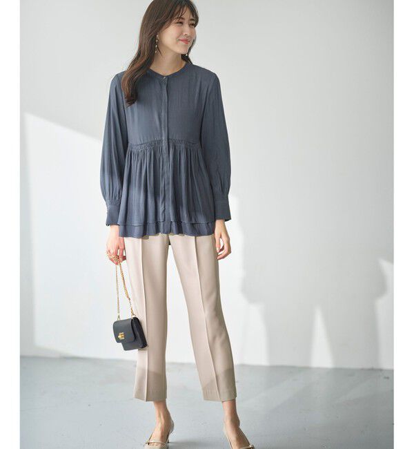 ANY SIS「【洗える】かさねシャーリング ブラウス」|シャツ・ブラウス|