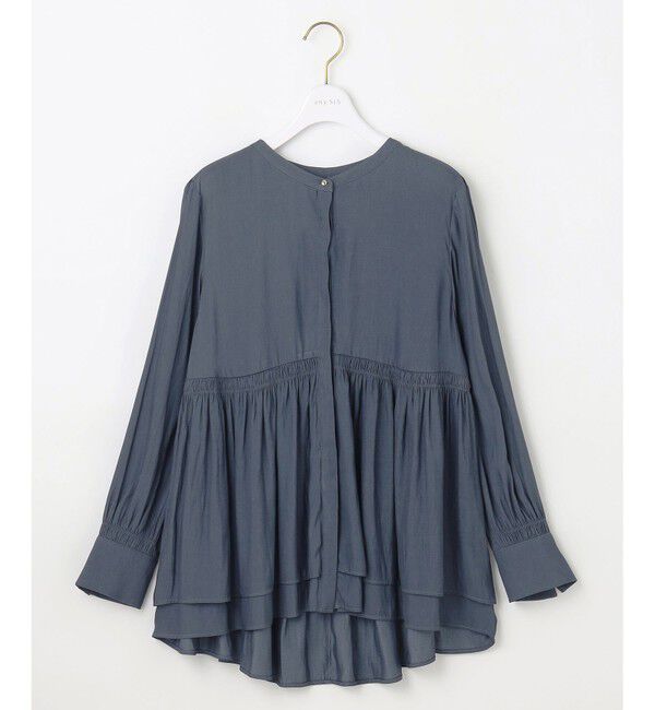 ANY SIS「【洗える】かさねシャーリング ブラウス」|シャツ・ブラウス|