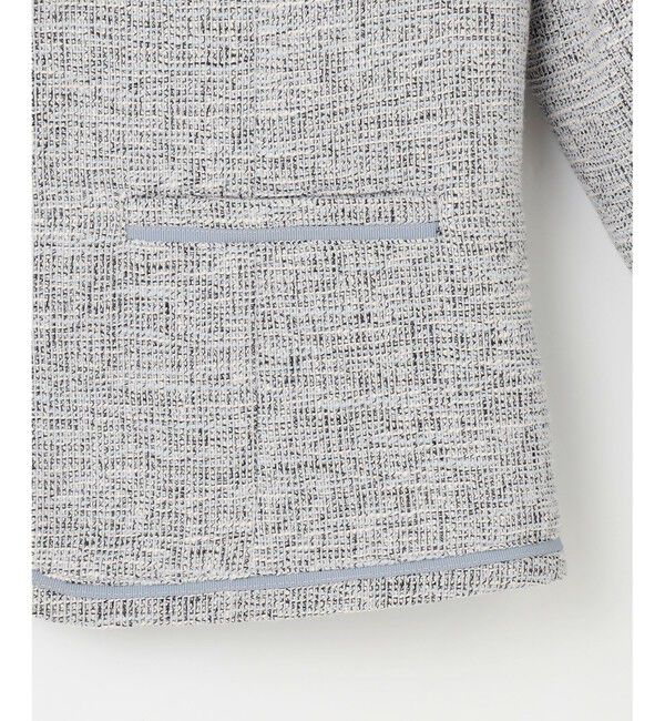 ANY SIS「【洗える】ライトストレッチ ツイード ジャケット」|ノーカラージャケット|