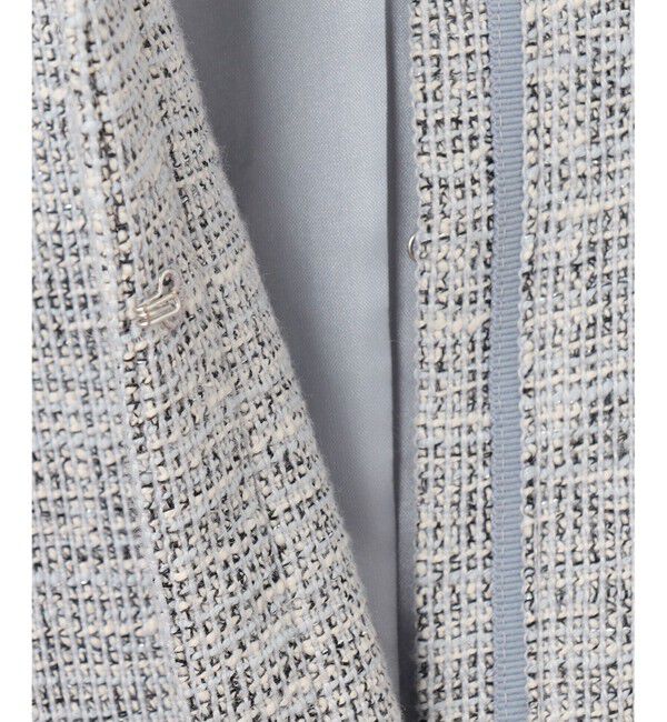 ANY SIS「【洗える】ライトストレッチ ツイード ジャケット」|ノーカラージャケット|