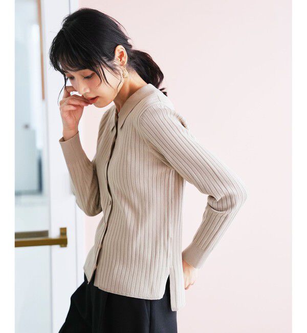 ANY SIS「ポロカラーリブ ニット」|ニット・セーター|