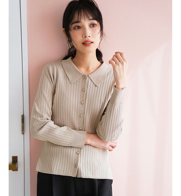 ANY SIS「ポロカラーリブ ニット」|ニット・セーター|