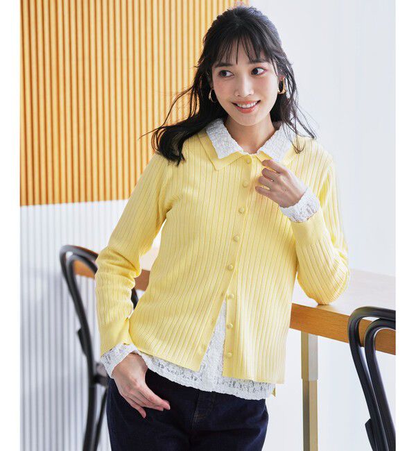 ANY SIS「ポロカラーリブ ニット」|ニット・セーター|