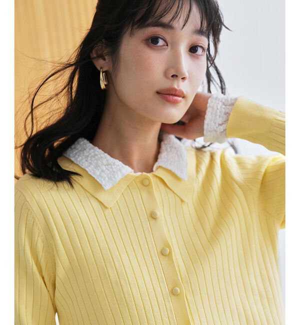 ANY SIS「ポロカラーリブ ニット」|ニット・セーター|