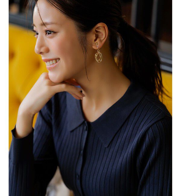 ANY SIS「ポロカラーリブ ニット」|ニット・セーター|