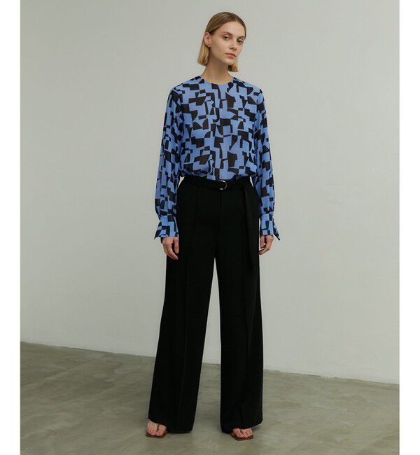 BEIGE,「LUCIE / ノーカラーブラウス」|シャツ・ブラウス|