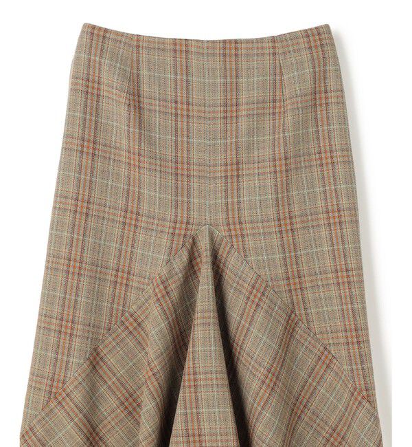 BEIGE,「SELMA / チェックウールラッフルスカート」|スカート|