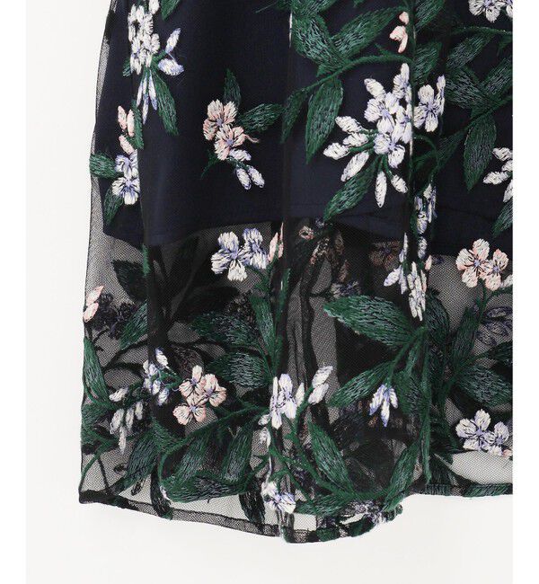 GRACE CONTINENTAL「フラワー刺繍フレアワンピース」|ワンピース|