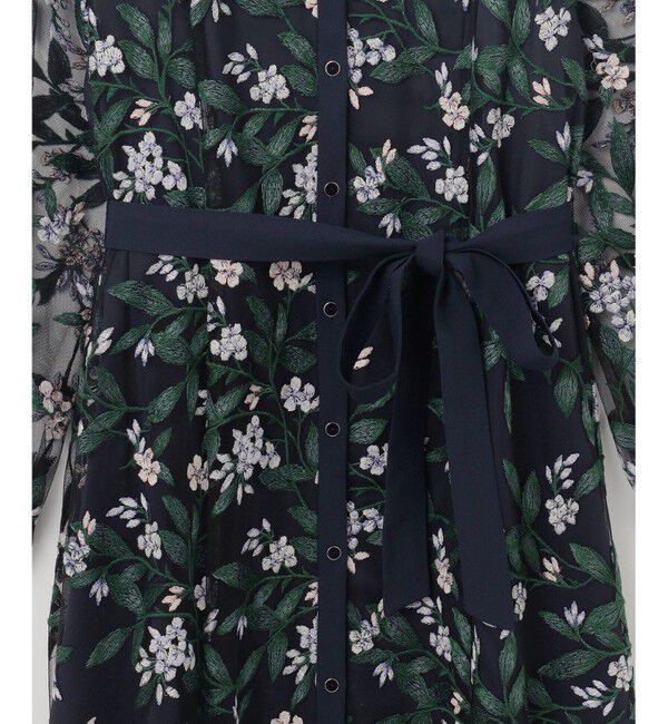 GRACE CONTINENTAL「フラワー刺繍フレアワンピース」|ワンピース|