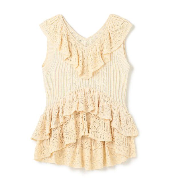 GRACE CONTINENTAL「ミックスフリルニットトップ」|その他|