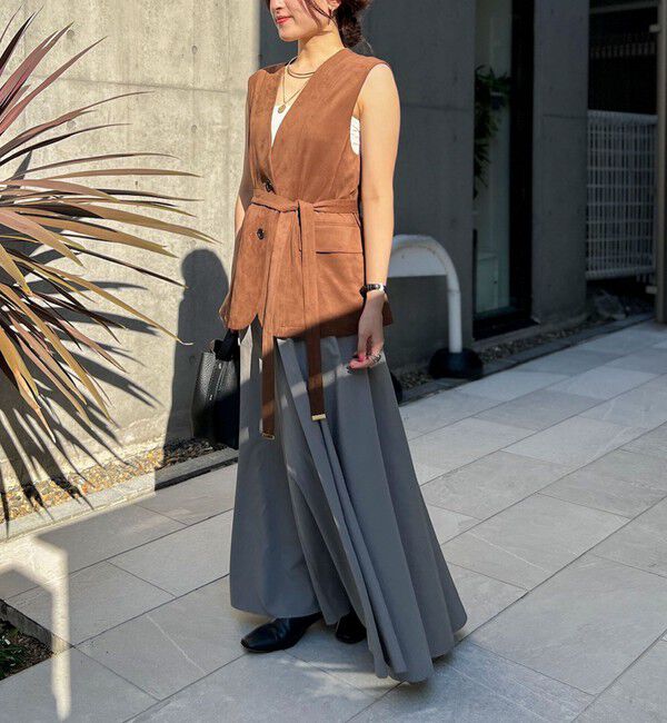 NOLLEY'S「《セットアップ対応》ストレッチスエードベルテッドジレ」|ベスト・ジレ|