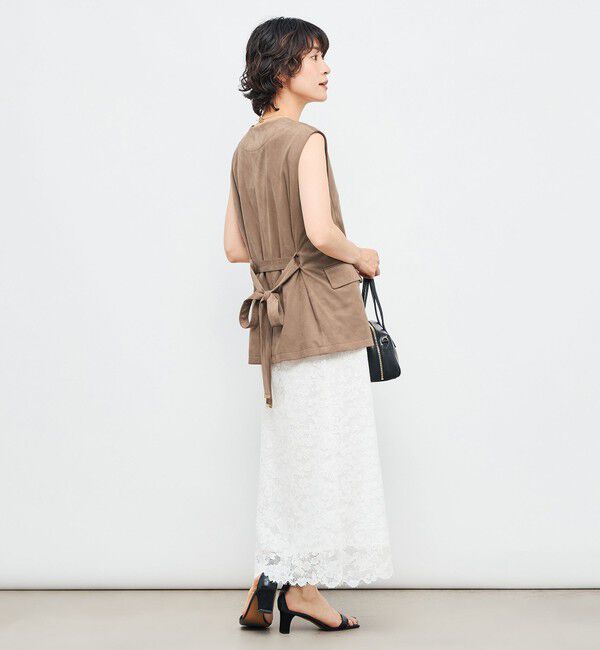 NOLLEY'S「《セットアップ対応》ストレッチスエードベルテッドジレ」|ベスト・ジレ|