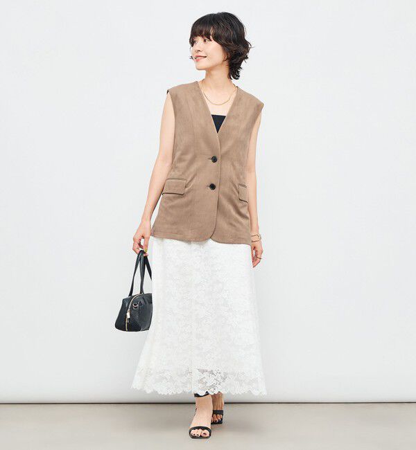 NOLLEY'S「《セットアップ対応》ストレッチスエードベルテッドジレ」|ベスト・ジレ|