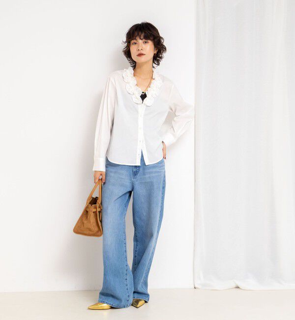 NOLLEY'S「Vネックタックギャザーパーツブラウス」|シャツ・ブラウス|