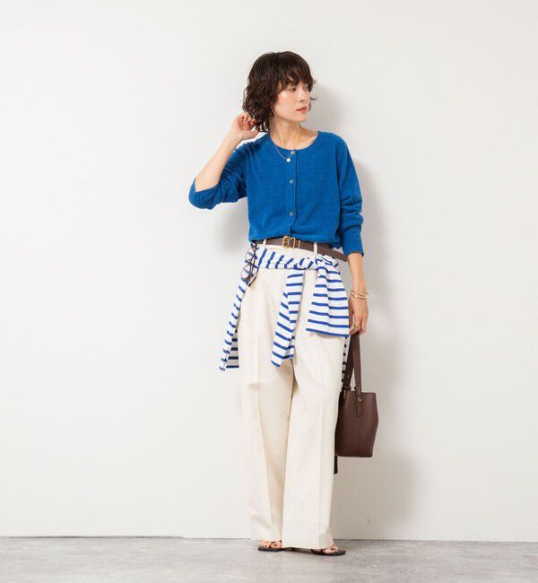 Rie Miller「《手洗い可能》《アンサンブル対応》モールヤーンクルーネックカーディガン」|カーディガン|