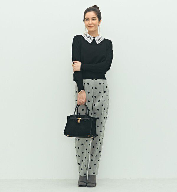 NOLLEY'S「《手洗い可能》襟レース2WAYプルオーバーニット」|ニット・セーター|