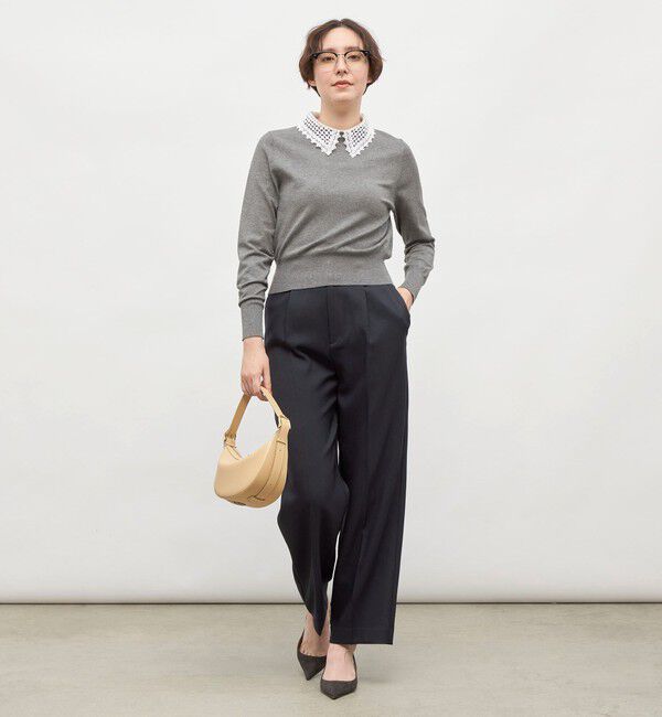 NOLLEY'S「《手洗い可能》襟レース2WAYプルオーバーニット」|ニット・セーター|