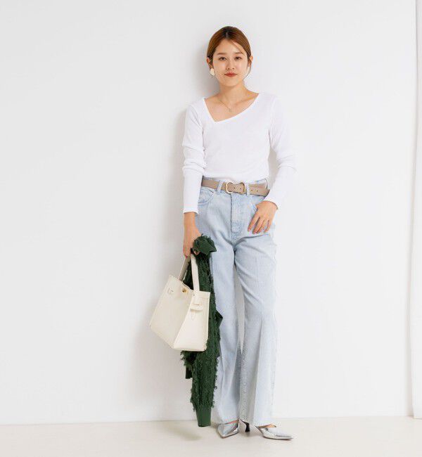 Rie Miller「ウォッシャブルリブカットアウト2WAYロンT」|Tシャツ・カットソー|