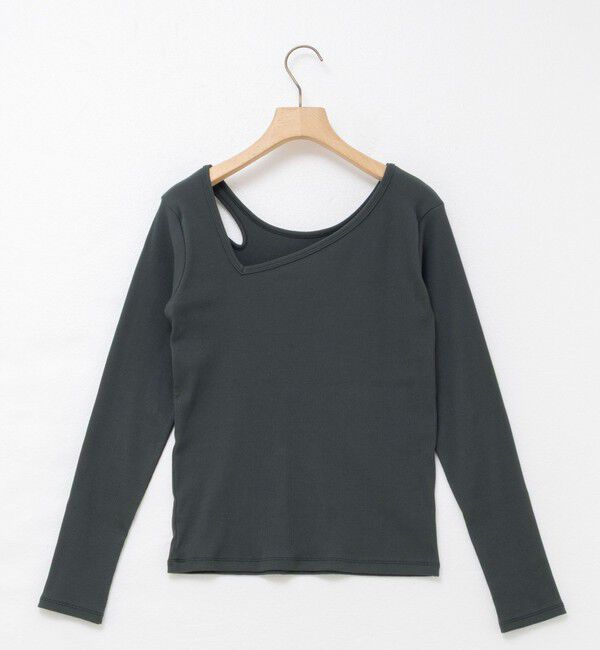 Rie Miller「ウォッシャブルリブカットアウト2WAYロンT」|Tシャツ・カットソー|