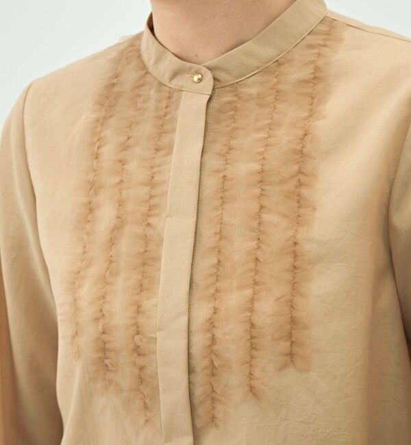 NOLLEY'S「ウォッシャブル前チュールフリルブラウス」|シャツ・ブラウス|