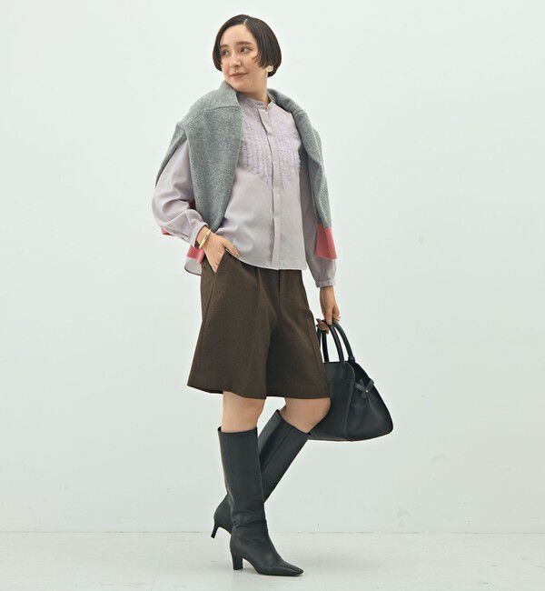 NOLLEY'S「ウォッシャブル前チュールフリルブラウス」|シャツ・ブラウス|