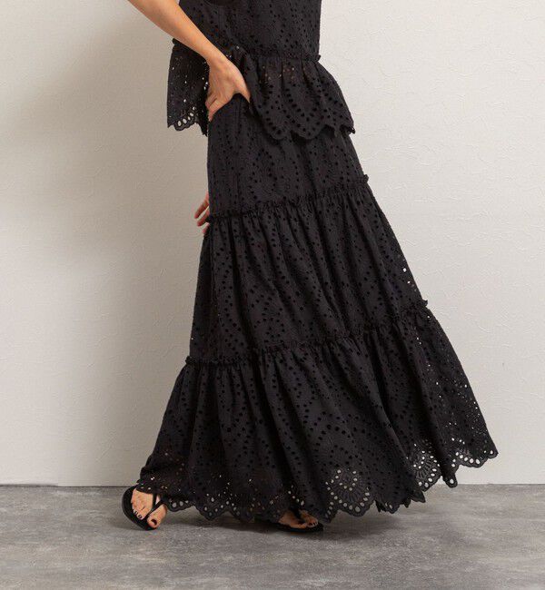 MAQWEL「【MAQWEL/マクウェル】《セットアップ対応》ウォッシャブルエンブロイダリーレーススカート」|スカート|