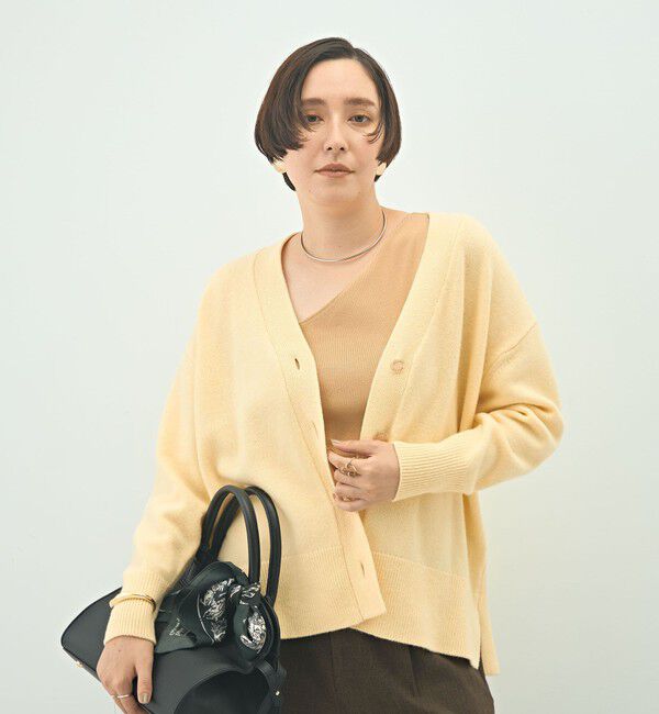 NOLLEY'S「5GノアリスゆったりVネックカーディガン」|カーディガン|イエロー