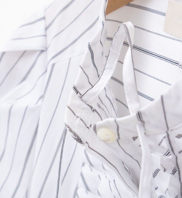 NOLLEY'S「【MARILYN MOON/マリリーンムーン】タックフリルストライプブラウス」|シャツ・ブラウス|