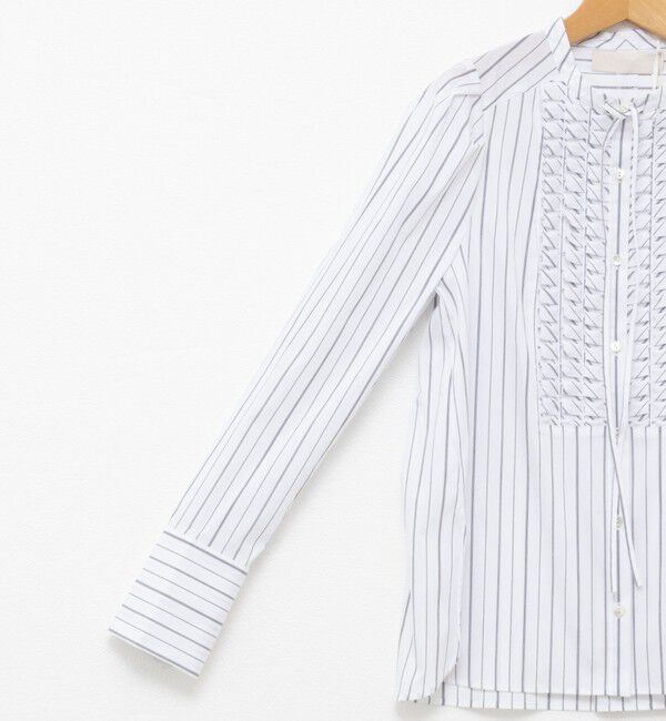 NOLLEY'S「【MARILYN MOON/マリリーンムーン】タックフリルストライプブラウス」|シャツ・ブラウス|