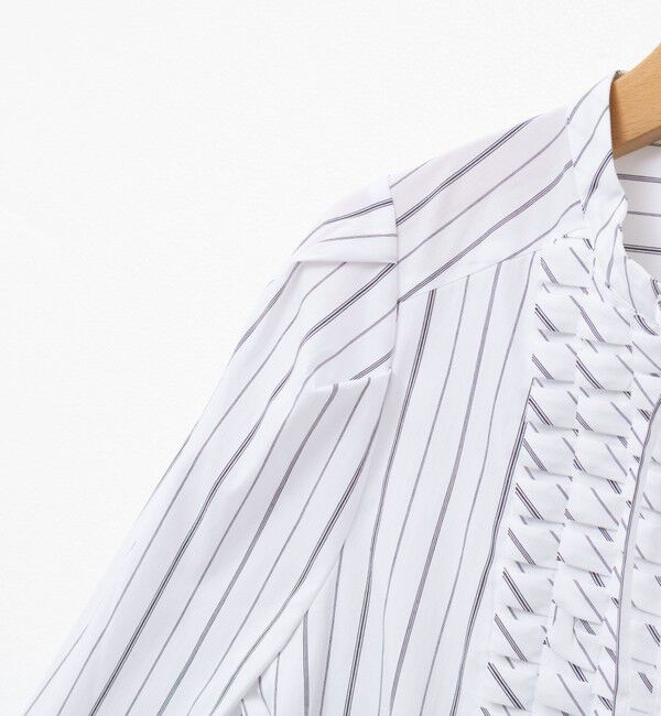 NOLLEY'S「【MARILYN MOON/マリリーンムーン】タックフリルストライプブラウス」|シャツ・ブラウス|