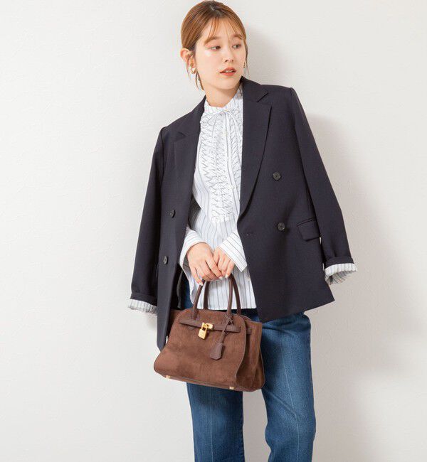 NOLLEY'S「【MARILYN MOON/マリリーンムーン】タックフリルストライプブラウス」|シャツ・ブラウス|