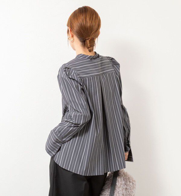 NOLLEY'S「【MARILYN MOON/マリリーンムーン】タックフリルストライプブラウス」|シャツ・ブラウス|
